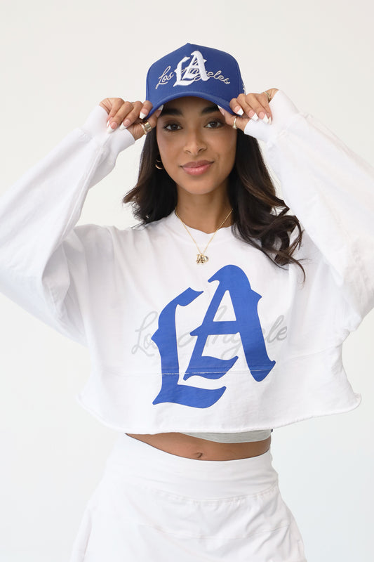 White LA Logo | Crop Top Spirit Jersey