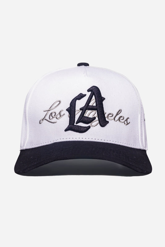 LA Logo A-Frame Snapback | White & Black