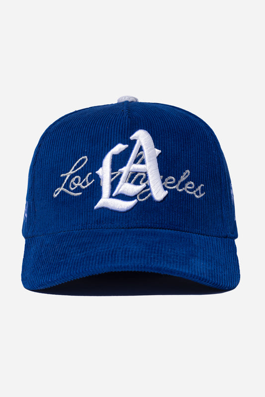 LA Logo Corduroy Snapback  | Royal Blue